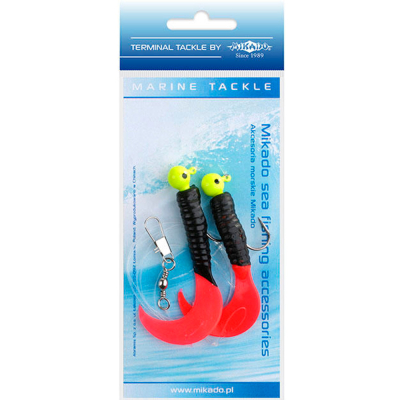 Система поводков на треску Mikado Pilk Twist Jighead Rig (2 x 6g,/7.5cm, крючки №1/0) (LS-A007-2X6Y-04)