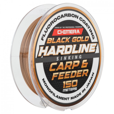 Леска Chimera Hardline Carp & Feeder Fluorocarbon Coating Sinking 150m Черн/Зол # 0.286