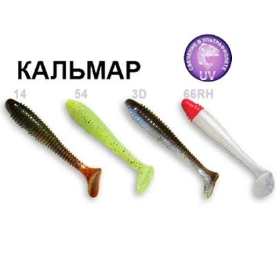Силиконовая приманка Crazy Fish Vibro Fat 4" 14-100-M60-6 кальмар цв. MIX 60