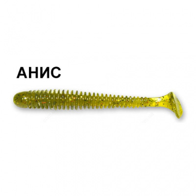 Силиконовая приманка Crazy Fish Vibro Worm 3-50-1-1 анис цв. olive (оливка)