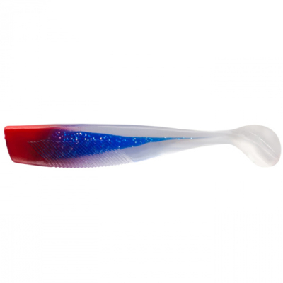 Виброхвост Sprut Kuro 75mm/4.0g/TBR (Transparent-Blue-Red) (7шт)