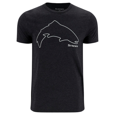 Футболка Simms Trout Outline T-Shirt, Dark Gunmetal Heather, L