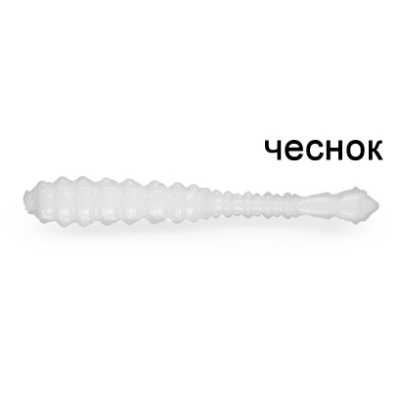 Силиконовая приманка Ojas Bony Leech 55, White (fluo), 12шт/банка, аромат Чеснок