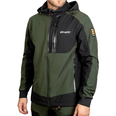 Куртка софтшелл Graff 561-S оливковая р-р 2XL