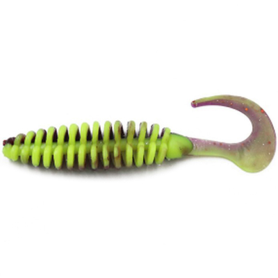 Силиконовая приманка Yaman Battery Tail 5" цвет #26 - Violet Chartreuse (уп. 3 шт.)