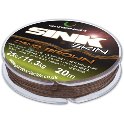 Поводковый материал Gardner Sink Skin 25lb 20m Brown XSINK25B
