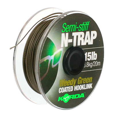 Поводковый материал Korda N-Trap Semi-stiff 30lb Weedy Green