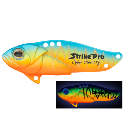 Блесна-Цикада Strike Pro Cyber Vibe 55, 55 мм, 17 гр цвет Bullfinch Mat Tiger (JG-005D#A252S)