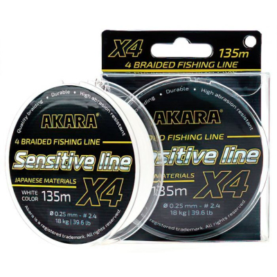 Шнур Akara Sensitive Line White 135 м 0,20