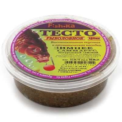 Тесто (готовое) "Fish.ka" ЗИМНЕЕ сушёный ГАММАРУС 150 мл
