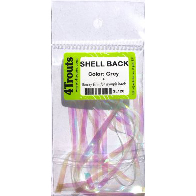 Пленка блестящая для нимф 4Trouts Shellback цвет Серый 4 мм 