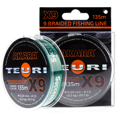 Шнур Akara Teuri X-9 Green 135 м 0,15