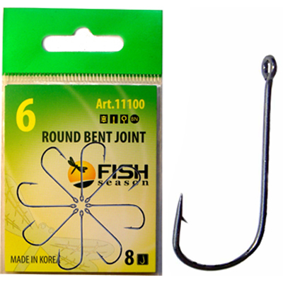 Крючок Fish Season Round Bent Joint с большим ухом, №8 (8 шт)