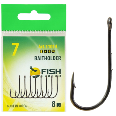 Крючок Fish Season Baitholder №10 с ушком, покрытие BN (9 шт)