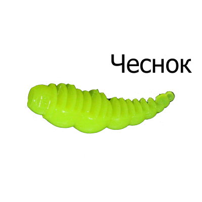 Мягкая приманка Boroda Baits Larva цв. Лимонный, аттр. Чеснок, 12 шт./уп.