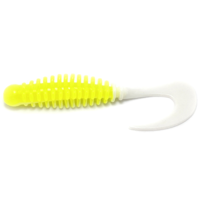 Силиконовая приманка Boroda Baits Phantom 85 mm ЛИМОН/БЕЛЫЙ (Lemon/White)