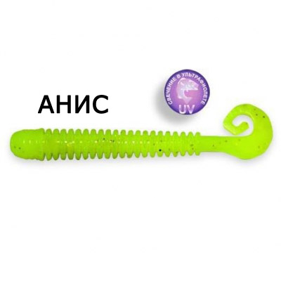 Силиконовая приманка Crazy Fish Active Slug 2-7.1-6-1 анис цв. chartreuse (шартрез)
