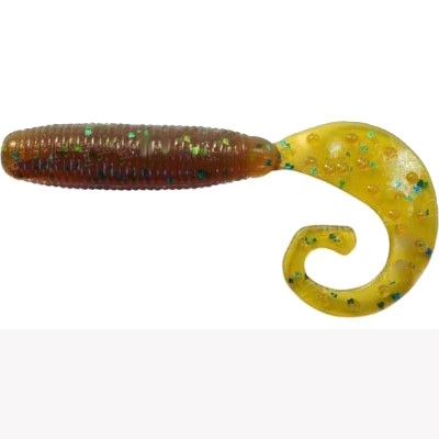 Силиконовая приманка Reins Fat G Tail Grub 4" цв. 565 Motor oil green flake