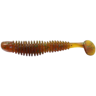 Силиконовая приманка Reins Bubbling Shad 4" цв. 565 Motor Oil Green Flake