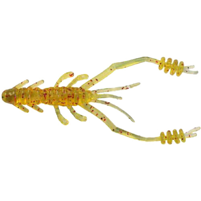 Силиконовая приманка Креветка Reins Ring Shrimp 2" (в уп. 12 шт.) цв. 566 Motor Oil Red Flake