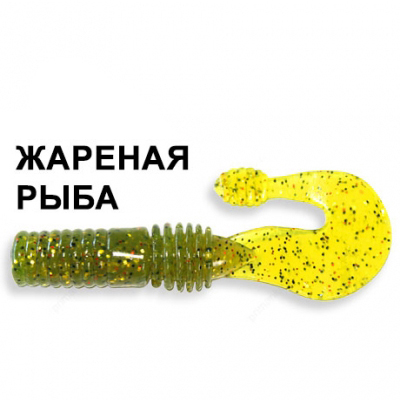 Силиконовая приманка Crazy Fish Powertail 4-7-1-3 жареная рыба цв. olive (оливка)