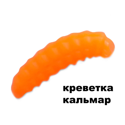 Силиконовая приманка Crazy Fish MF H-Worm Inline 0.7" 60 шт (6*10) 62-17-77-7 креветка+кальмар цв. toxic orange (токсичный оранжевый)