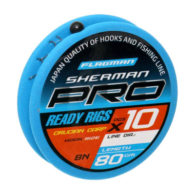Готовые поводки Flagman Sherman Pro Crucian Carp Ready Rig 0,105mm, #16,80cm