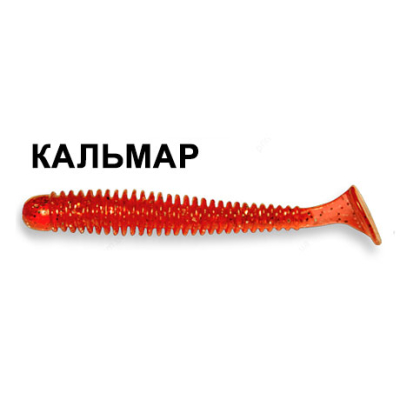 Силиконовая приманка Crazy Fish Vibro Worm 3-5-4-6 кальмар цв. cherry (вишня)
