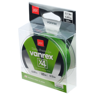 Леска плетеная Lucky John Vanrex х4 Light Green 120m 0.10mm