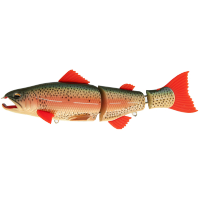 Свимбейт Strike Pro Salmonid Minnow 3-составной тонущий с резиновым хвостом 15см  43гр  Загл.1,0-4,0 цв #965F