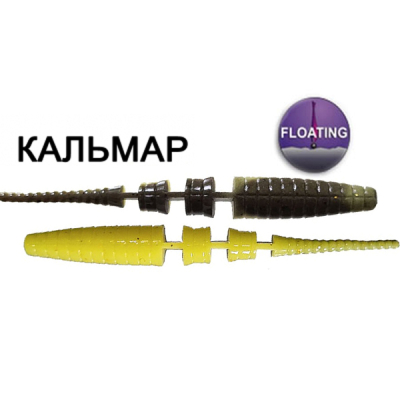 Силиконовая приманка Crazy Fish Polaris 3" 24-68-30d-6-F кальмар цв. caddisfly pupa by MF (куколка ручейника) плавающая