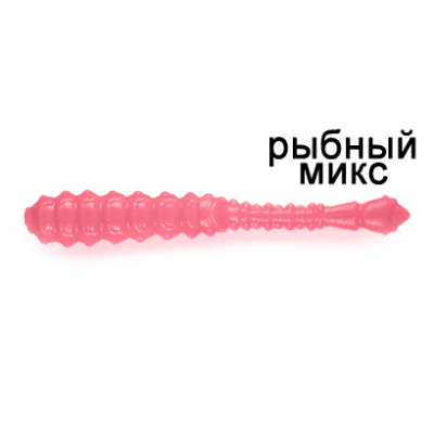 Силиконовая приманка Ojas Bony Leech SW48, Pink (fluo), 16шт/банка, аромат Рыбный микс