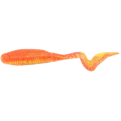 Силиконовая приманка Jackall Rhythm Curly 5" (5 шт.) цв. rf orange clear gold