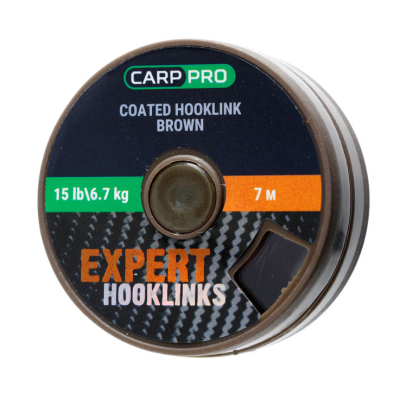 Поводочный материал в оплетке Carp Pro 15LB цв. коричневый 7 м (CP4010-115)