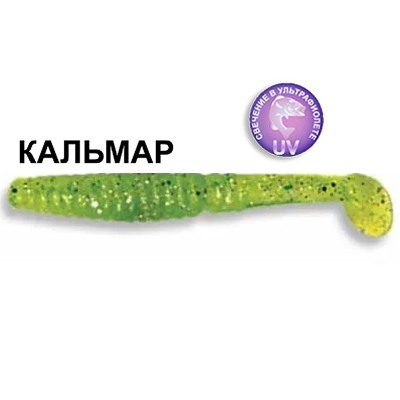 Силиконовая приманка Crazy Fish Scalp Minnow 4" 18-100-54-6 кальмар цв. green acid (зеленая кислота)