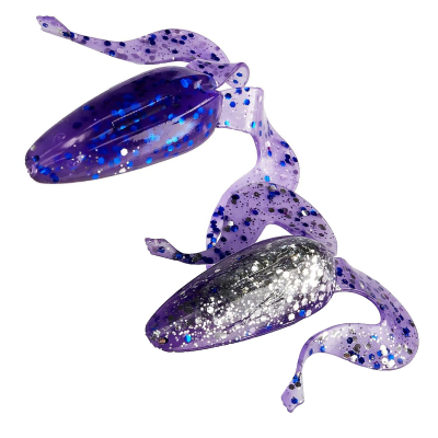 Силиконовая приманка Лягушка Helios Frog 2,56"/6,5 см Silver Sparkles & Fio  7шт. (HS-21-036)