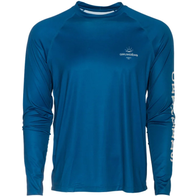 Футболка Grundens Solstrale Lightweight Crew Top, Deep Water Blue Print, S