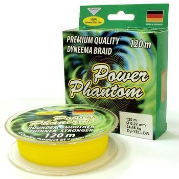 Шнур Power Phantom 4x, 92м, желтый, 0,14мм, 15,25кг