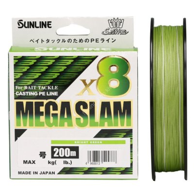 Плетёный шнур Sunline Mega Slam x8 200m (Green) #4/65lb