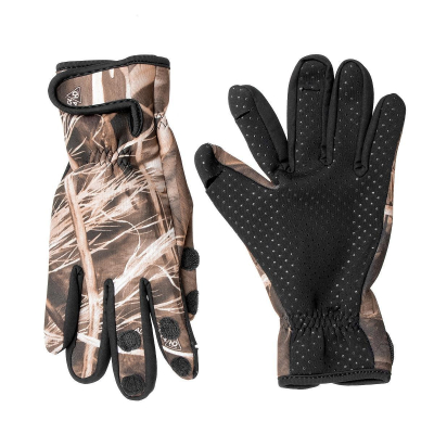 Перчатки рыбацкие Helios КМФ лес на липучке с ПВХ р.XL (HS-PR-KMF-XL)