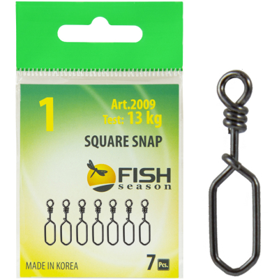 Застежка Fish Season Square Snap, №0 (10 кг), (упак. 7 шт)
