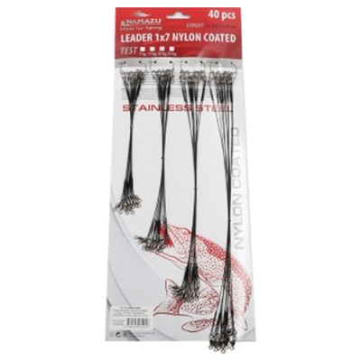 Набор поводков стальных NAMAZU Leader 1х7 Nylon Coated Black, L-15/20/25/30 см, test- 7 кг (по 10 шт)