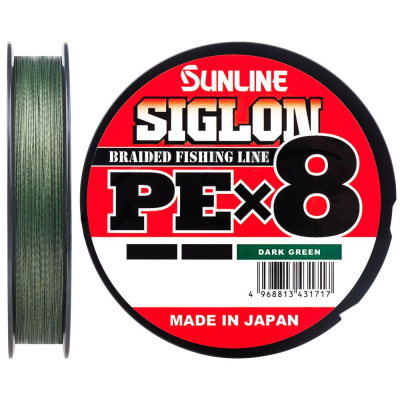 Плетёный шнур Sunline Siglon PEx8 Dark Green 300m #8/100LB