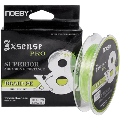 Шнур Noeby Exsense Pro PE 8 Braid 150m (Light Green) 0.6# 14 lb 0.138mm