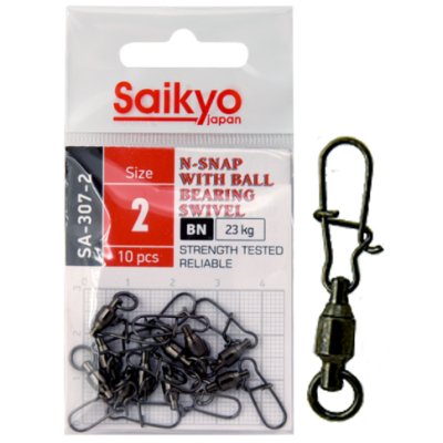 Вертлюг с застежкой Saikyo SA-307-3 - 10 шт