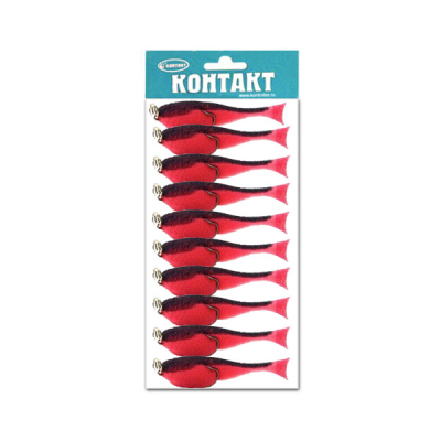 Поролоновая рыбка Контакт (двойник) 10 см. красно-черная