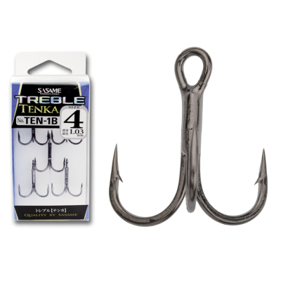 Тройник Sasame Treble Tenka Hook Nickel №1