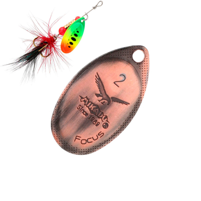Блесна вращающаяся Mikado Focus №5 - медь состаренная