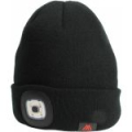 Шапочка зимняя с фонариком Mikado Led Beanie-Black (UM-UC012) (чёрно-белая)