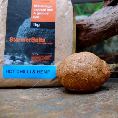 Прикормка Starmer Baits 1kg Hot Chilli & Hemp Method Mixes 406  (острый чилийский перец с коноплей)